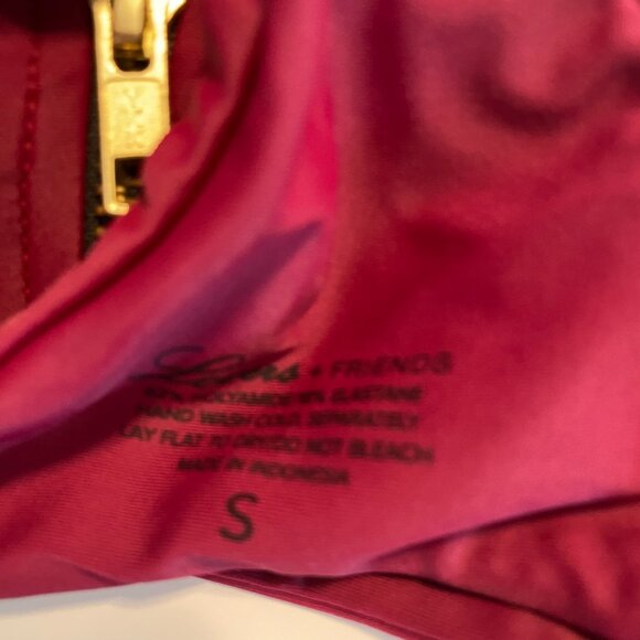 Lovers + Friends Merlot Front Zip Bikini Top - Picture 4 of 4
